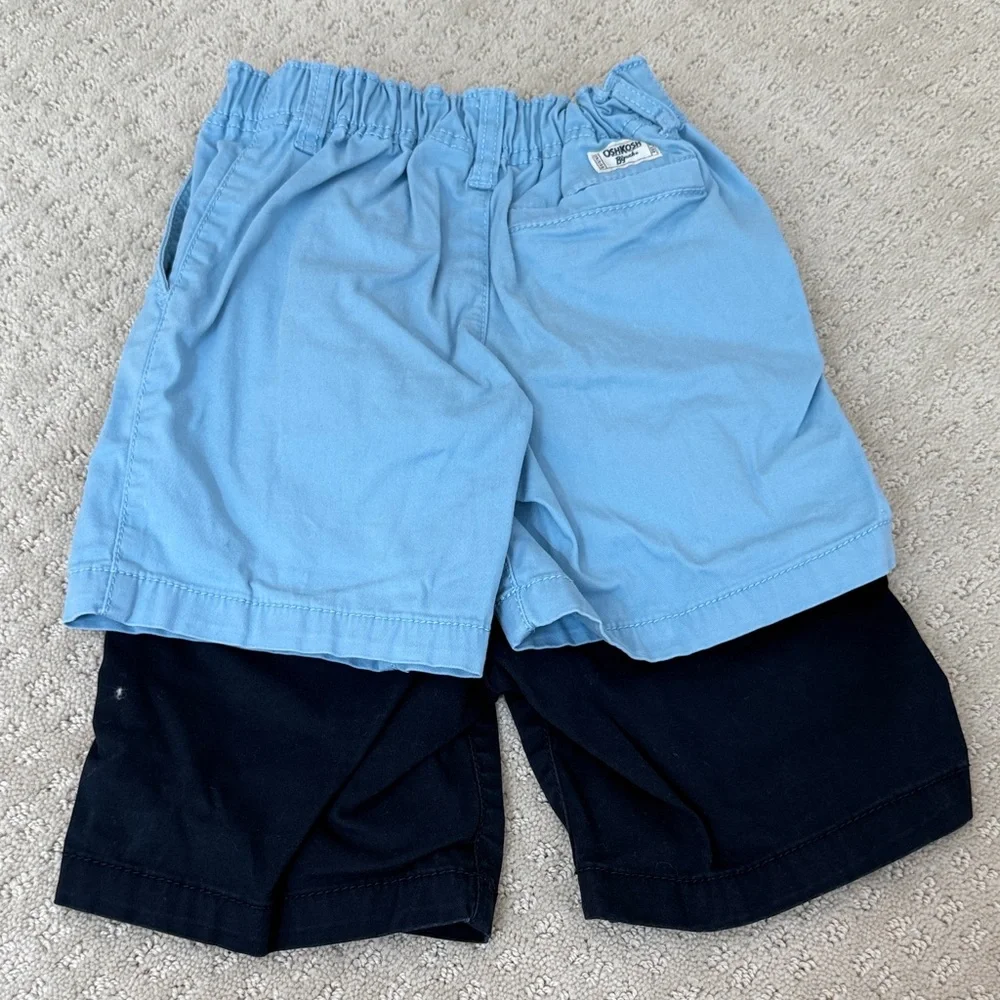 OshKosh B'gosh Light Blue & Navy Pull-On Shorts Set